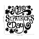 St Patrick’s Day Vinyl Wall Art Decal - Happy St Patrick’s Day - 22" x 23" - St Patty’s Holiday Home Living Room Bedroom Workplace Sticker - Indoor Outdoor Office Apartment Decor (22" x 23"; Black) 4