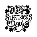 St Patrick’s Day Vinyl Wall Art Decal - Happy St Patrick’s Day - 22" x 23" - St Patty’s Holiday Home Living Room Bedroom Workplace Sticker - Indoor Outdoor Office Apartment Decor (22" x 23"; Black) 1