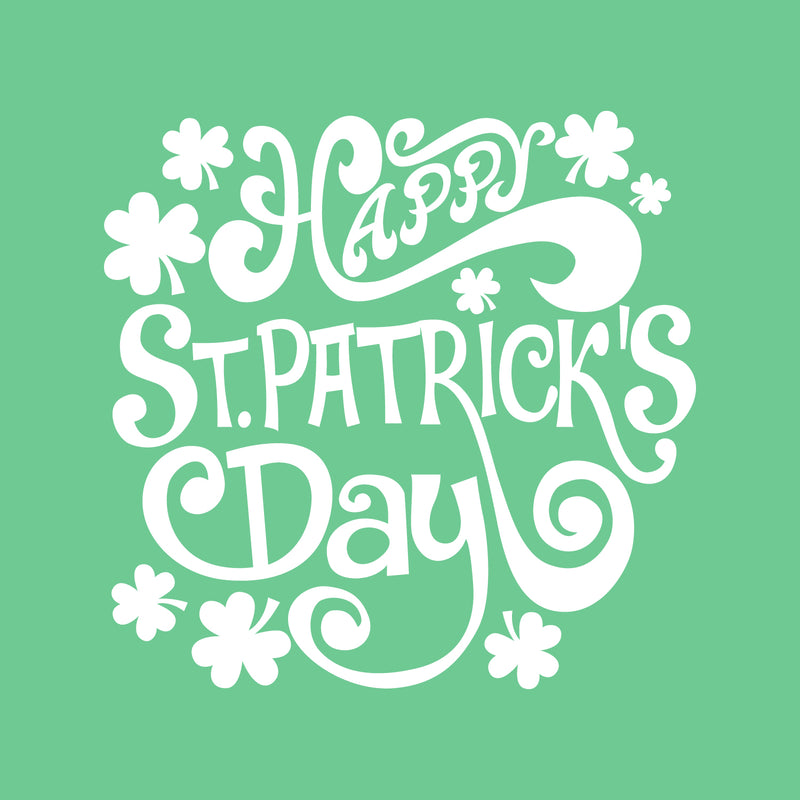 St Patrick’s Day Vinyl Wall Art Decal - Happy St Patrick’s Day - 22" x 23" - St Patty’s Holiday Home Living Room Bedroom Workplace Sticker - Indoor Outdoor Office Apartment Decor (22" x 23"; White) 4