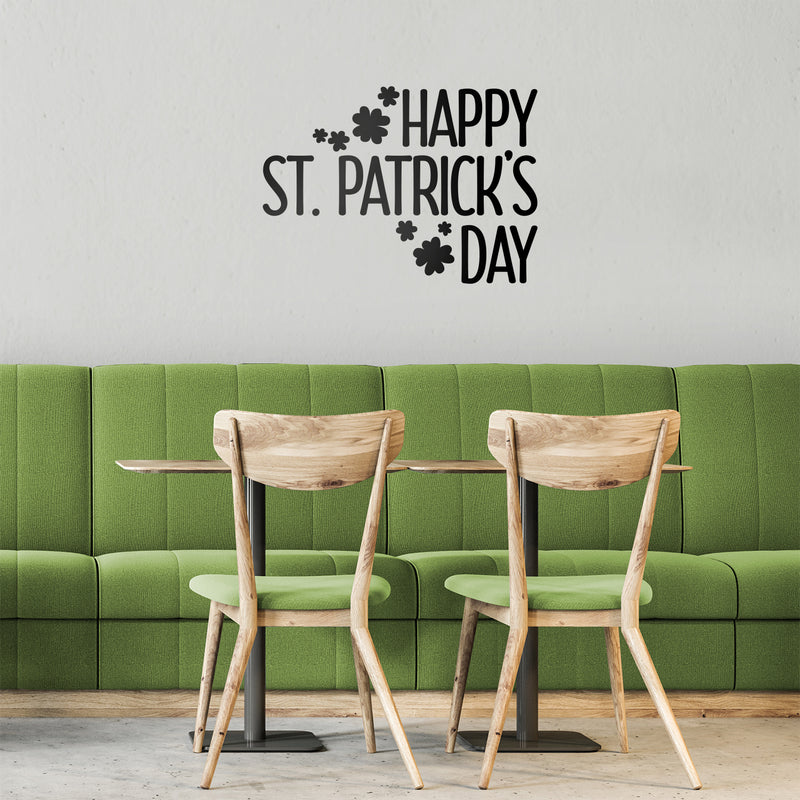 St Patrick’s Day Vinyl Wall Art Decal - Happy St Patrick’s Day - 16" x 23" - St Patty’s Holiday Home Living Room Bedroom Sticker - Indoor Outdoor Office Workplace Apartment Decor (16" x 23"; Black) 4