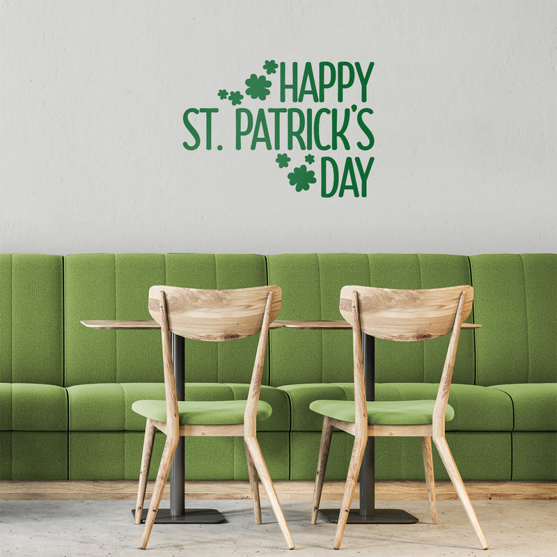 St Patrick’s Day Vinyl Wall Art Decal - Happy St Patrick’s Day - 16" x 23" - St Patty’s Holiday Home Living Room Bedroom Sticker - Indoor Outdoor Office Workplace Apartment Decor (16" x 23"; Green) 3