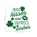 St Patrick’s Day Vinyl Wall Art Decal - Irish Kisses and Shamrock Wishes - 23" x 23" - St Patty’s Holiday Home Living Room Bedroom Sticker - Coffee Shop Bar Apartment Decor (23" x 23"; Green) 4