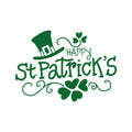 St Patrick’s Day Vinyl Wall Art Decal - Happy St Patrick’s Hat and Clovers - St Patty’s Holiday Home Living Room Bedroom Office Workplace Apartment Decor Sticker (16" x 23"; Black) 5