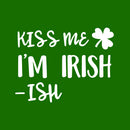St Patrick’s Day Vinyl Wall Art Decal - Kiss Me I’m Irish -Ish - 17" x 22.5" - St Patty’s Holiday Funny Home Living Room Bedroom Sticker - Humorous Quote for Apartment Decor (17" x 22.5"; White) 4