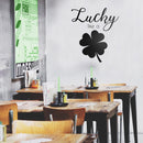 St Patrick’s Day Vinyl Wall Art Decal - Lucky Like A Four Leaf Clover - 23" x 20" - St Patty’s Holiday Coffee Shop Home Living Room Bedroom Office Work Apartment Decor Sticker (23" x 20"; Black) 3