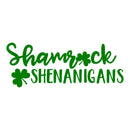 St Patrick’s Day Vinyl Wall Art Decal - Shamrock Shenanigans - 11" x 29" - St Patty’s Fun Holiday Coffee Shop Bar Home Living Room Bedroom Office Work Apartment Decor Sticker (11" x 29"; Green) 1