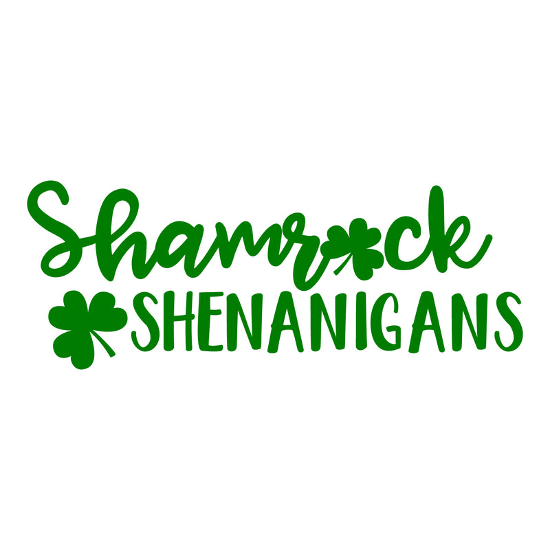 St Patrick’s Day Vinyl Wall Art Decal - Shamrock Shenanigans - St Patty’s Fun Holiday Coffee Shop Bar Home Living Room Bedroom Office Work Apartment Decor Sticker (11" x 29"; Black) 5