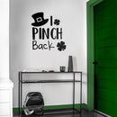 St Patrick’s Day Vinyl Wall Art Decal - I Pinch Back Hat and Clovers - St Patty’s Holiday Witty Coffee Shop Home Living Room Bedroom Restaurant Apartment Decor Quote (25" x 23"; Black) 2