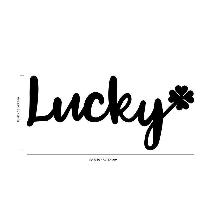 St Patrick’s Day Vinyl Wall Art Decal - Lucky Clover - 10" x 22.5" - St Patty’s Holiday Modern Coffee Shop Home Living Room Bedroom - Trendy Office Work Apartment Indoor Decor (10" x 22.5"; Black) 1