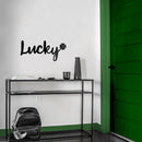 St Patrick’s Day Vinyl Wall Art Decal - Lucky Clover - 10" x 22.5" - St Patty’s Holiday Modern Coffee Shop Home Living Room Bedroom - Trendy Office Work Apartment Indoor Decor (10" x 22.5"; Black) 2