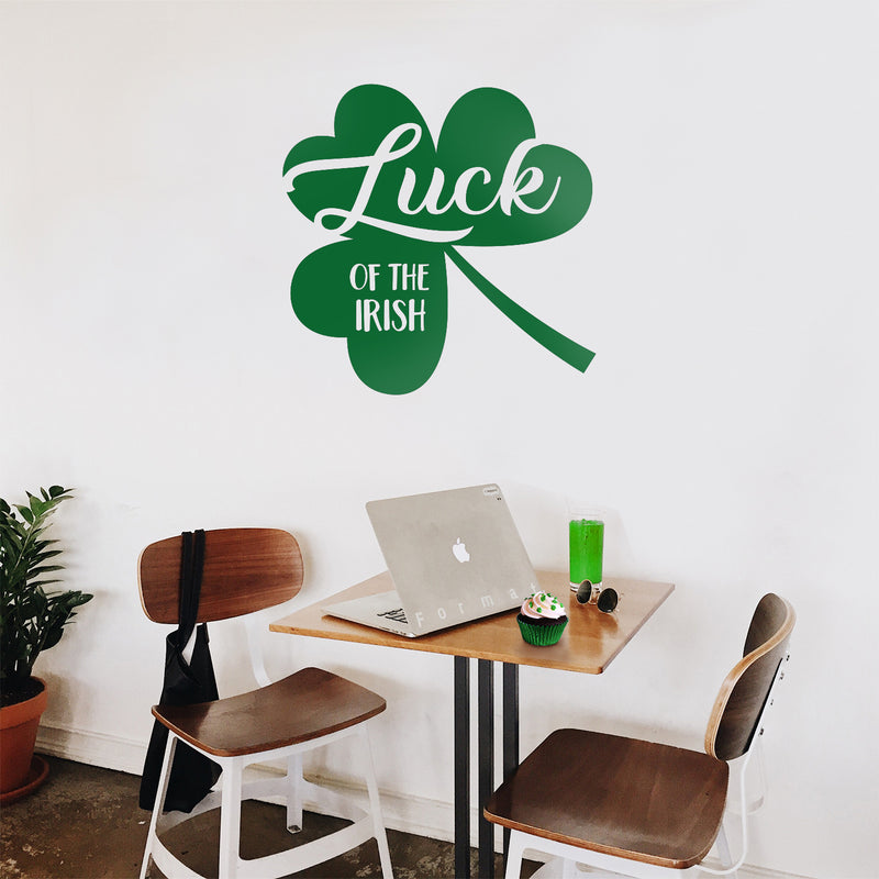 St Patrick’s Day Vinyl Wall Art Decal - Luck of The Irish - 23" x 23" - St Patty’s Holiday Modern Coffee Shop Home Living Room Bedroom - Trendy Office Work Apartment Indoor Decor (23" x 23"; Green) 3