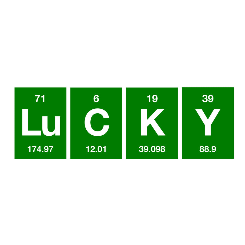 St Patrick’s Day Vinyl Wall Art Decal - Lucky Table of Elements - 11" x 34" - St Patty’s Holiday Modern Science Home Living Room Bedroom Apartment Indoor Office Work Decor (11" x 34"; Green) 4