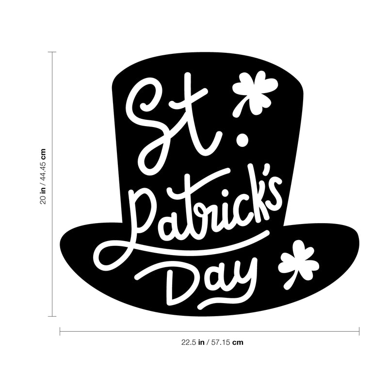 St Patrick’s Day Vinyl Wall Art Decal - St Patrick’s Day Hat Only - 20" x 22.5" - St Patty’s Holiday Modern Coffee Shop Home Living Room Bedroom Apartment Office Work Decor (20" x 22.5"; Black) 1