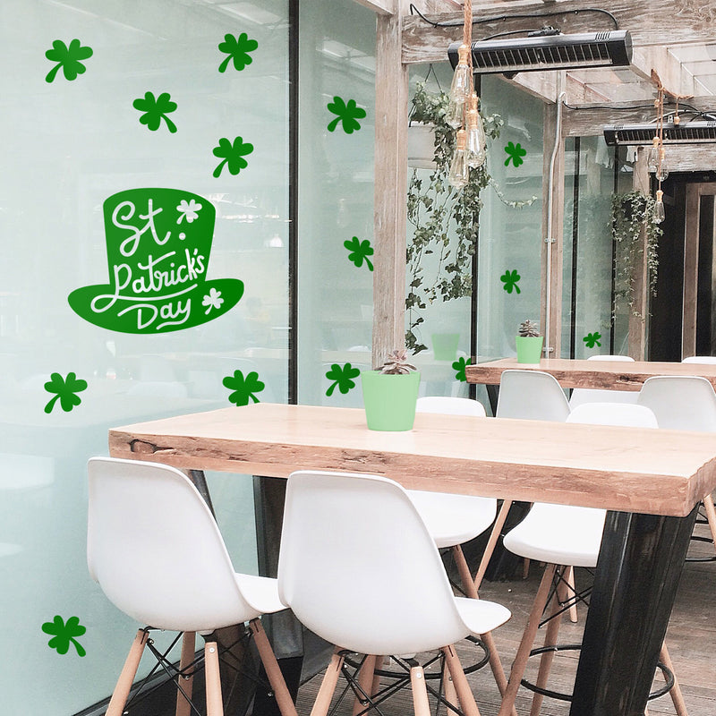 St Patrick’s Day Vinyl Wall Art Decal - St Patrick’s Day Hat Only - 20" x 22.5" - St Patty’s Holiday Modern Coffee Shop Home Living Room Bedroom Apartment Office Work Decor (20" x 22.5"; Green) 2