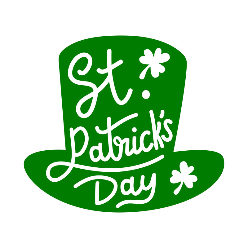 St Patrick’s Day Vinyl Wall Art Decal - St Patrick’s Day Hat Only - 20" x 22.5" - St Patty’s Holiday Modern Coffee Shop Home Living Room Bedroom Apartment Office Work Decor (20" x 22.5"; Green) 4