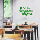 St Patrick’s Day Vinyl Wall Art Decal - Let The Shenanigans Begin - 16" x 22.5" - St Patty’s Holiday Modern Coffee Shop Home Living Room Bedroom Apartment Office Work Decor (16" x 22.5"; Green) 2