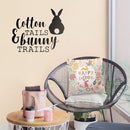 Easter Day Vinyl Wall Art Decal - Cotton Tails and Bunny Trails - Resurrection Sunday Pascha Holiday Modern Home Living Room Bedroom Apartment Office Work Decor (19" x 23"; Black) 1