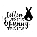 Easter Day Vinyl Wall Art Decal - Cotton Tails and Bunny Trails - Resurrection Sunday Pascha Holiday Modern Home Living Room Bedroom Apartment Office Work Decor (19" x 23"; Black) 4