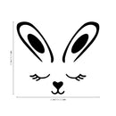 Easter Day Vinyl Wall Art Decal - Sleepy Bunny Face - 20" x 23" - Resurrection Sunday Pascha Holiday Modern Cute Home Living Room Bedroom Apartment Nursery Office Work Decor (20" x 23"; Black) 4