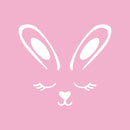 Easter Day Vinyl Wall Art Decal - Sleepy Bunny Face - 20" x 23" - Resurrection Sunday Pascha Holiday Modern Cute Home Living Room Bedroom Apartment Nursery Office Work Decor (20" x 23"; White) 1
