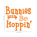 Easter Day Vinyl Wall Art Decal - Bunnies Be Hoppin - Resurrection Sunday Pascha Holiday Modern Cute Home Living Room Bedroom Apartment Office Work Decor (21" x 23"; Orange) 1