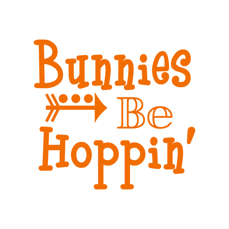 Easter Day Vinyl Wall Art Decal - Bunnies Be Hoppin - 21" x 23" - Resurrection Sunday Pascha Holiday Modern Cute Home Living Room Bedroom Apartment Office Work Decor (21" x 23"; Orange) 1