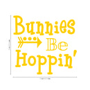 Easter Day Vinyl Wall Art Decal - Bunnies Be Hoppin - 21" x 23" - Resurrection Sunday Pascha Holiday Modern Cute Home Living Room Bedroom Apartment Office Work Decor (21" x 23"; Yellow) 2