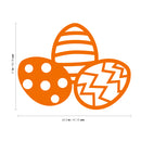 Easter Day Vinyl Wall Art Decal - 3 Easter Eggs - 17" x 22.5" - Resurrection Sunday Pascha Holiday Modern Cute Home Living Room Bedroom Apartment Office Work Nursery Decor (17" x 22.5"; Orange) 2