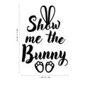 Easter Day Vinyl Wall Art Decal - Show Me The Bunny - 22.5" x 15" - Ears and Feet Resurrection Sunday Pascha Holiday Modern Cute Home Living Room Bedroom Apartment Nursery Decor (22.5" x 15"; Black) 1