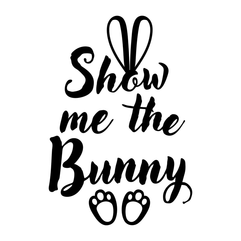 Easter Day Vinyl Wall Art Decal - Show Me The Bunny - 22. Ears and Feet Resurrection Sunday Pascha Holiday Modern Cute Home Living Room Bedroom Apartment Nursery Decor (22.5" x 15"; Black) 1