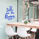 Easter Day Vinyl Wall Art Decal - Show Me The Bunny - 22.5" x 15" - Ears and Feet Resurrection Sunday Pascha Holiday Modern Cute Home Living Room Bedroom Apartment Nursery Decor (22.5" x 15"; Blue) 3