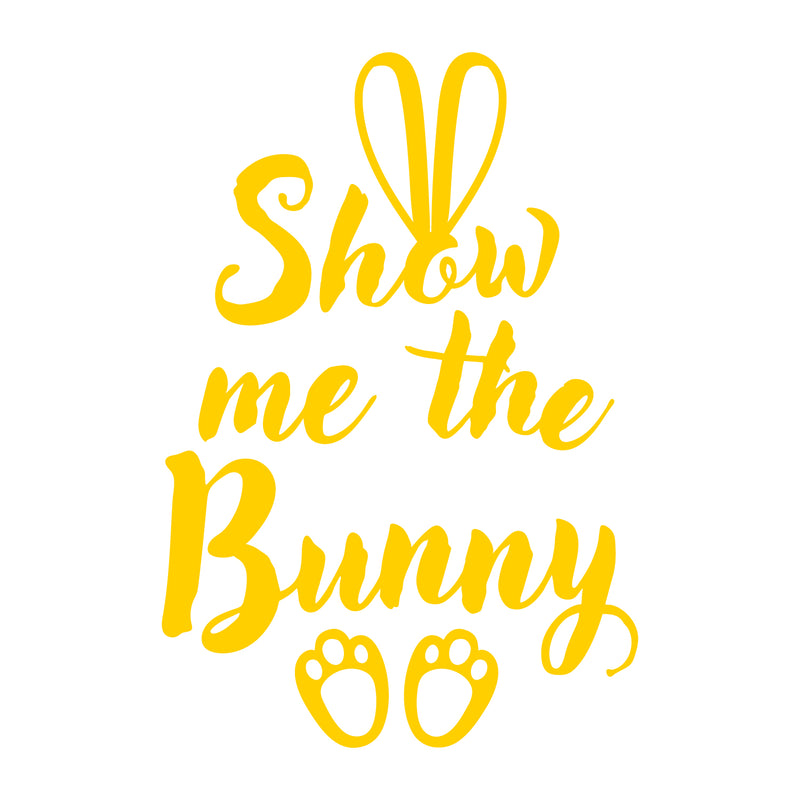 Easter Day Vinyl Wall Art Decal - Show Me The Bunny - 22.5" x 15" - Ears and Feet Resurrection Sunday Pascha Holiday Modern Cute Home Living Room Bedroom Apartment Nursery Decor (22.5" x 15"; Yellow) 1