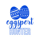 Easter Day Vinyl Wall Art Decal - Eggspert Hunter - 25" x 23" - Eggs Resurrection Sunday Pascha Holiday Modern Cute Home Living Room Bedroom Apartment Nursery Playroom Decor (25" x 23"; Blue) 1