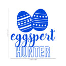 Easter Day Vinyl Wall Art Decal - Eggspert Hunter - Eggs Resurrection Sunday Pascha Holiday Modern Cute Home Living Room Bedroom Apartment Nursery Playroom Decor (25" x 23"; Blue) 4