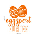 Easter Day Vinyl Wall Art Decal - Eggspert Hunter - 25" x 23" - Eggs Resurrection Sunday Pascha Holiday Modern Cute Home Living Room Bedroom Apartment Nursery Playroom Decor (25" x 23"; Orange) 4