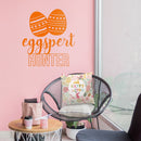 Easter Day Vinyl Wall Art Decal - Eggspert Hunter - 25" x 23" - Eggs Resurrection Sunday Pascha Holiday Modern Cute Home Living Room Bedroom Apartment Nursery Playroom Decor (25" x 23"; Orange) 3