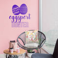 Easter Day Vinyl Wall Art Decal - Eggspert Hunter - 25" x 23" - Eggs Resurrection Sunday Pascha Holiday Modern Cute Home Living Room Bedroom Apartment Nursery Playroom Decor (25" x 23"; Purple) 1