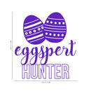 Easter Day Vinyl Wall Art Decal - Eggspert Hunter - 25" x 23" - Eggs Resurrection Sunday Pascha Holiday Modern Cute Home Living Room Bedroom Apartment Nursery Playroom Decor (25" x 23"; Purple) 2