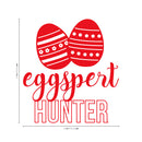 Easter Day Vinyl Wall Art Decal - Eggspert Hunter - 25" x 23" - Eggs Resurrection Sunday Pascha Holiday Modern Cute Home Living Room Bedroom Apartment Nursery Playroom Decor (25" x 23"; Red) 2