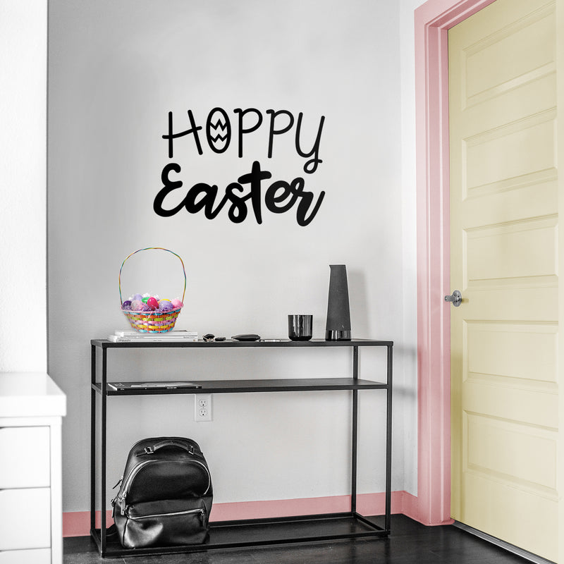 Easter Day Vinyl Wall Art Decal - Hoppy Easter - - Resurrection Sunday Pascha Holiday Modern Church Home Living Room Bedroom Apartment Nursery Office Work Decor (; Black) 4