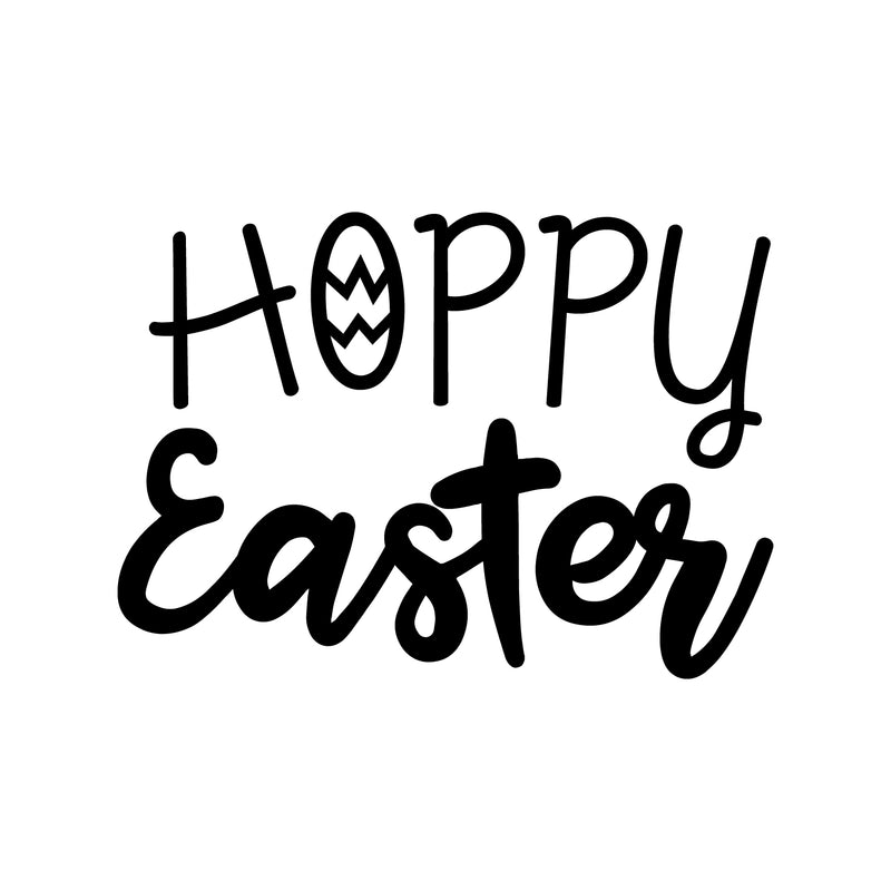 Easter Day Vinyl Wall Art Decal - Hoppy Easter - 16" x 22.5" - Resurrection Sunday Pascha Holiday Modern Church Home Living Room Bedroom Apartment Nursery Office Work Decor (16" x 22.5"; Black) 3