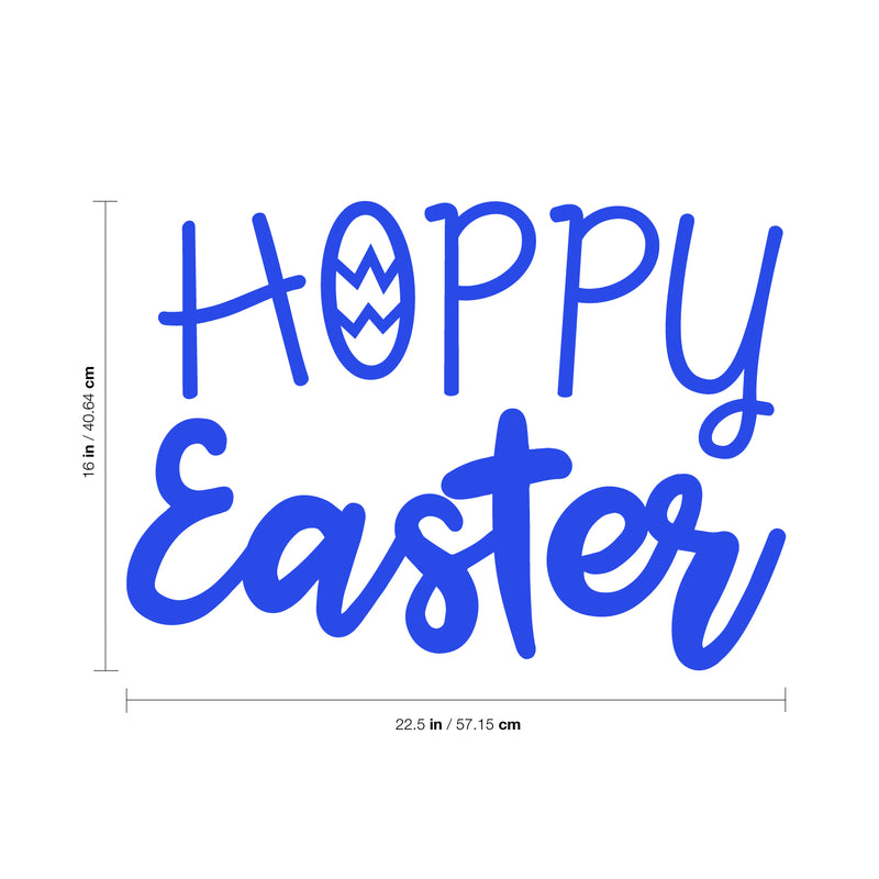 Easter Day Vinyl Wall Art Decal - Hoppy Easter - 16" x 22.5" - Resurrection Sunday Pascha Holiday Modern Church Home Living Room Bedroom Apartment Nursery Office Work Decor (16" x 22.5"; Blue) 4