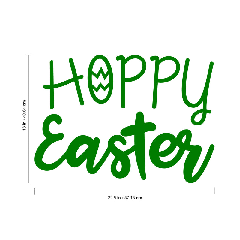 Easter Day Vinyl Wall Art Decal - Hoppy Easter - 16" x 22.5" - Resurrection Sunday Pascha Holiday Modern Church Home Living Room Bedroom Apartment Nursery Office Work Decor (16" x 22.5"; Green) 2