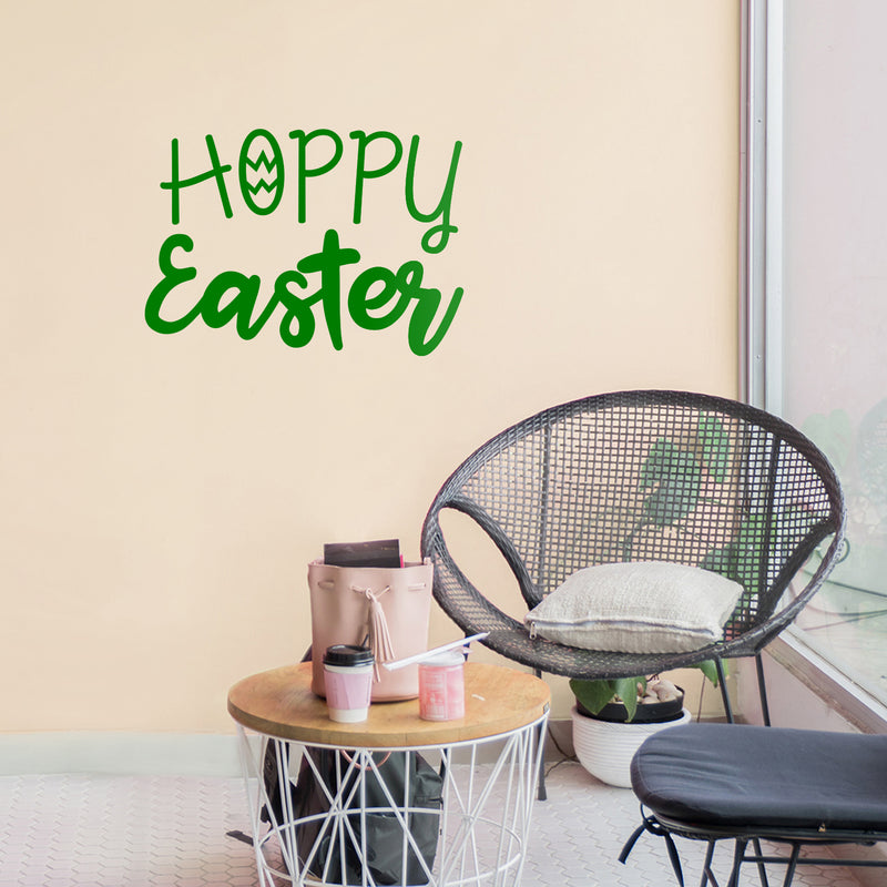 Easter Day Vinyl Wall Art Decal - Hoppy Easter - 16" x 22.5" - Resurrection Sunday Pascha Holiday Modern Church Home Living Room Bedroom Apartment Nursery Office Work Decor (16" x 22.5"; Green) 4