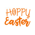 Easter Day Vinyl Wall Art Decal - Hoppy Easter - 16" x 22.5" - Resurrection Sunday Pascha Holiday Modern Church Home Living Room Bedroom Apartment Nursery Office Work Decor (16" x 22.5"; Orange) 1