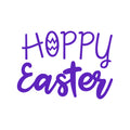 Easter Day Vinyl Wall Art Decal - Hoppy Easter - 16" x 22.5" - Resurrection Sunday Pascha Holiday Modern Church Home Living Room Bedroom Apartment Nursery Office Work Decor (16" x 22.5"; Purple) 1