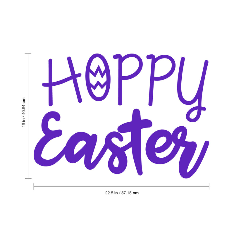 Easter Day Vinyl Wall Art Decal - Hoppy Easter - 16" x 22.5" - Resurrection Sunday Pascha Holiday Modern Church Home Living Room Bedroom Apartment Nursery Office Work Decor (16" x 22.5"; Purple) 2