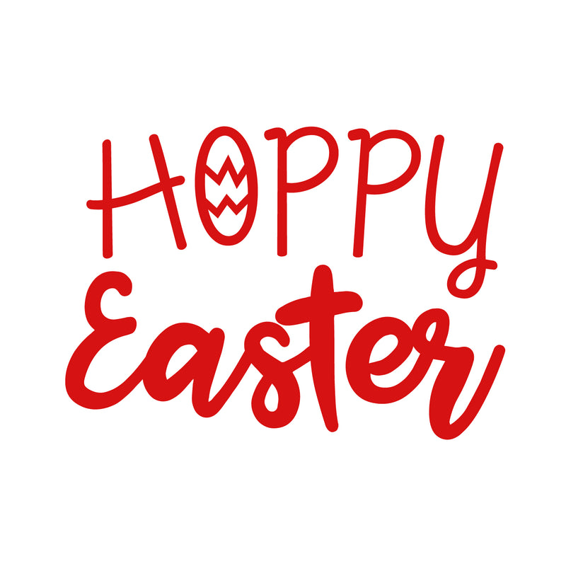 Easter Day Vinyl Wall Art Decal - Hoppy Easter - 16" x 22.5" - Resurrection Sunday Pascha Holiday Modern Church Home Living Room Bedroom Apartment Nursery Office Work Decor (16" x 22.5"; Red) 1