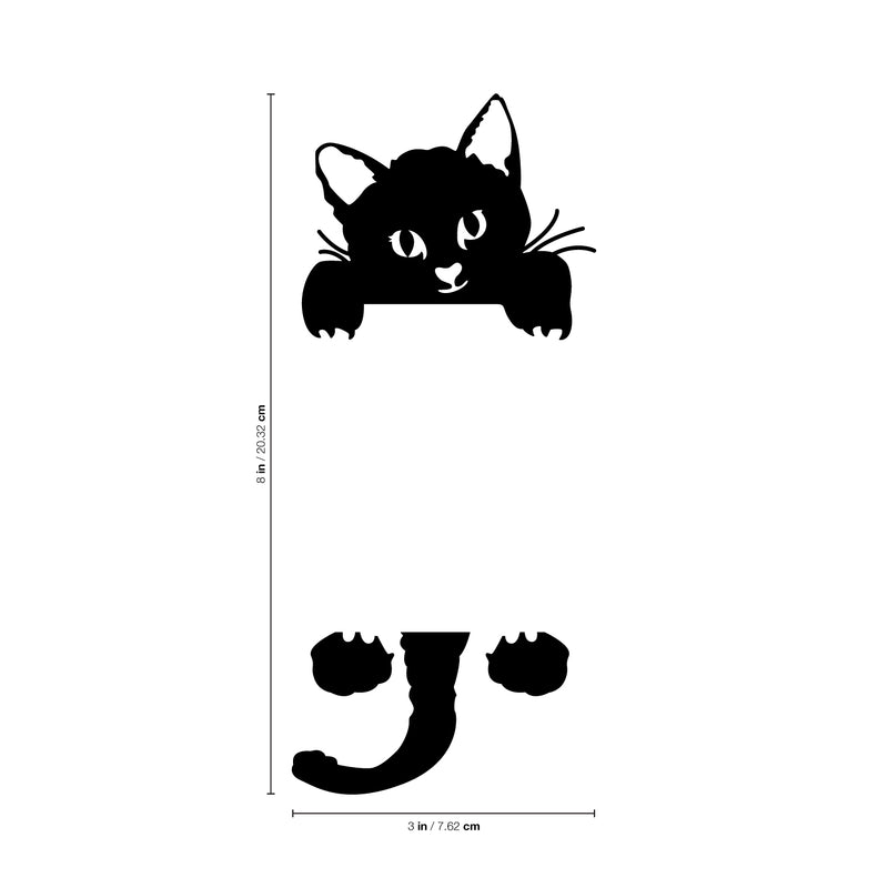 Vinyl Wall Art Decal - Kitty Cat - 8" x 3" - Cute Home Apartment Kids Boy Girl Bedroom Nursery Playroom Living Room Light Switch Decor - Laptop Computer Skin Car Bumper Sticker Designs 4