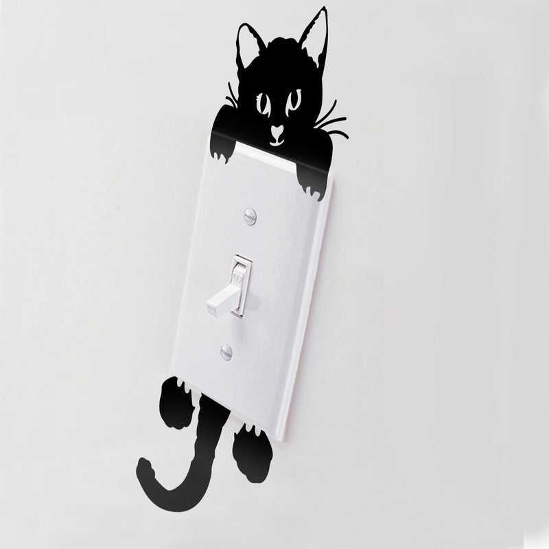 Vinyl Wall Art Decal - Kitty Cat - Cute Home Apartment Kids Boy Girl Bedroom Nursery Playroom Light Switch Decor - Laptop Computer Skin Car Bumper Sticker Designs 3